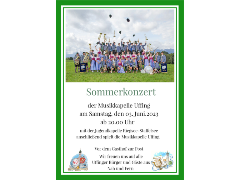 Sommerkonzert der Musikkapelle Uffing