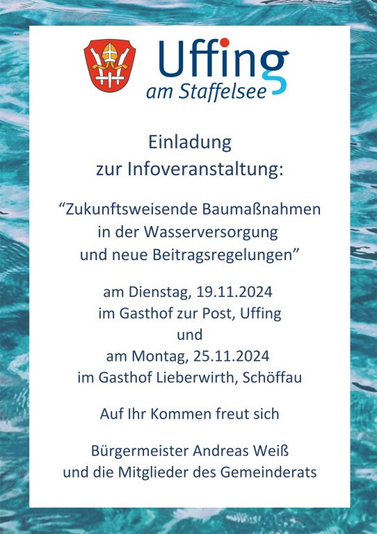 Einladung Infoveranstaltung Wasser