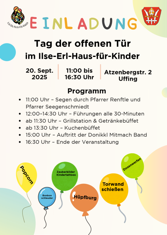 Einladung Tag der offenen Tür Haus für Kinder